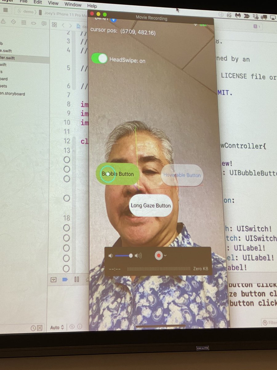 Whoa <a href="/AccordionGuy/">Joey de Villa (@AccordionGuy@mastodon.cloud)</a> is clicking buttons with his 👀 ! How cool is that?!?! #a11y #ux #tbux