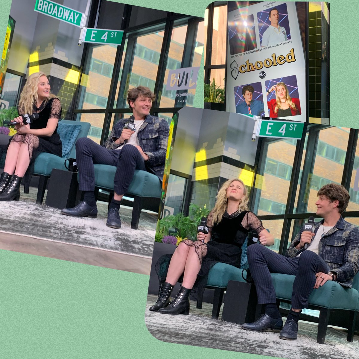 JustSayinTee's tweet photo. had the best day with @alyandaj and @Brettdier ✨ Brett was so funny he actually changed me from a Blainey shipper to a Clainey shipper?! or whatever their ship name is #schooled #aolbuild https://t.co/hT4zolH2sa