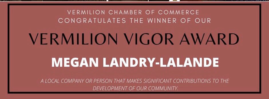 T8c23's tweet photo. Vermilion Chamber of Commerce Centennial Celebration

Hanging out with - 
President Megan Landry-Lalande
Vermillion Vigor Award! 
Congratulations!! https://t.co/QTWFICvtMs