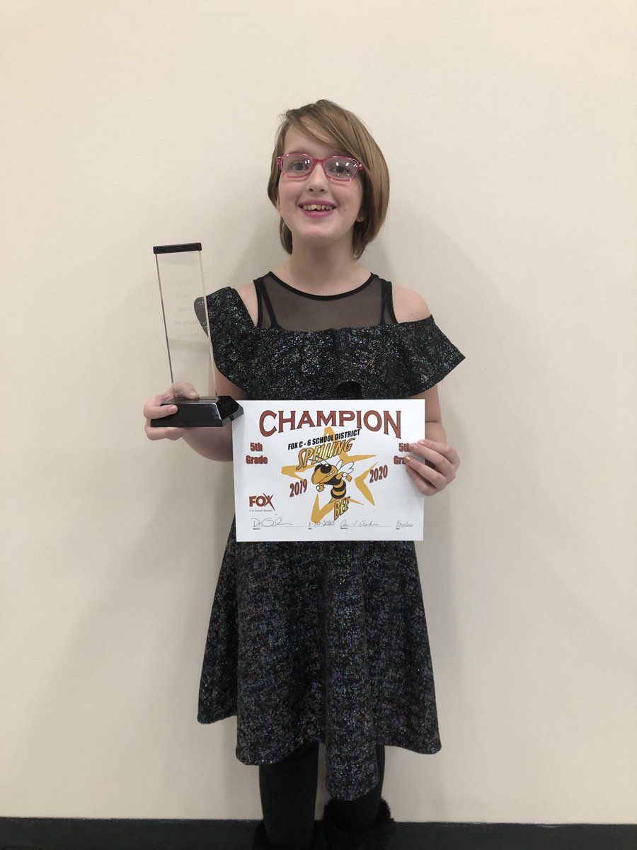 Congratulations, Gracie Magness, District Spelling Bee Champion! #MeramecMade #foxc6strong <a href="/foxc6super/">Dr. Paul Fregeau</a>
