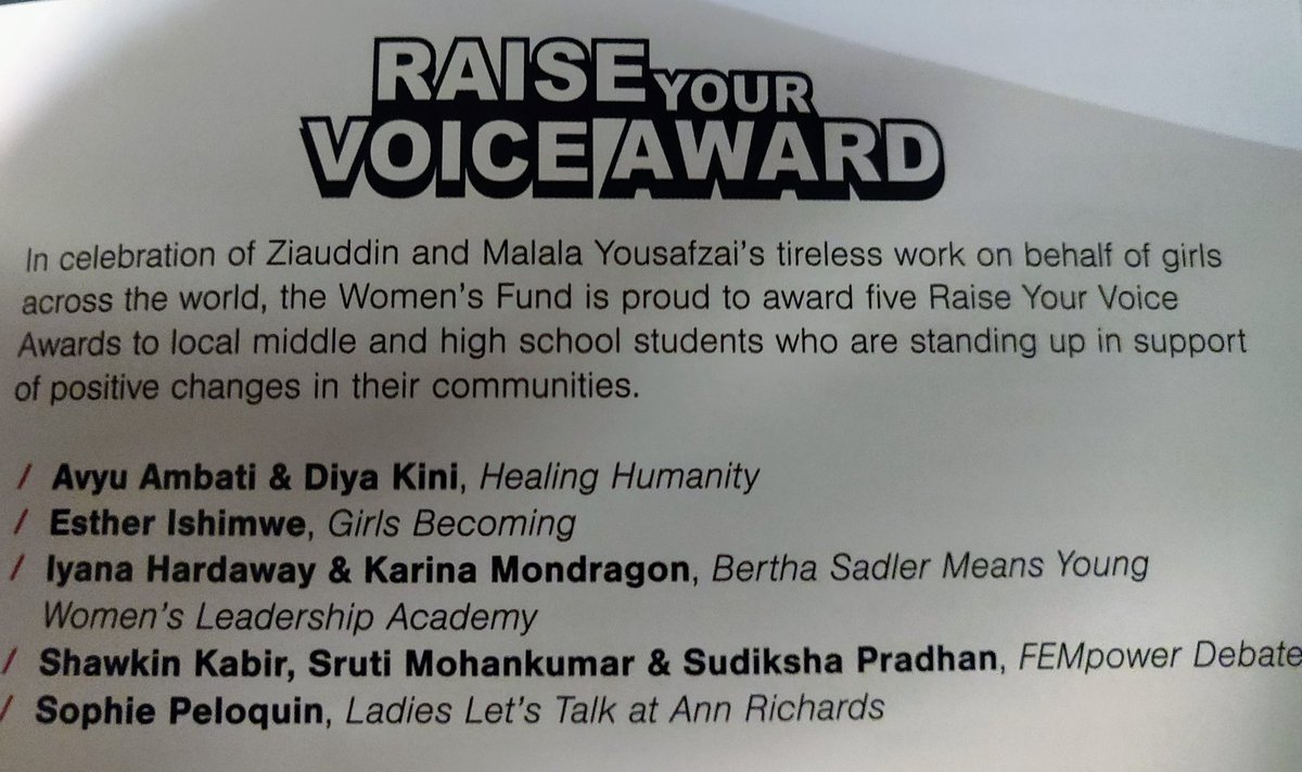 MrsWartel's tweet photo. Supporting our Sadler Means Sisters Karina and Iyana as they are honored tonight. #RaiseYourVoiceAward #KeyHolder20 #LetHerFly #SaveSadlerMeans @ZiauddinY @SadlerMeansYWLA @CAOrtizYWLA @zamoranoteach @longcenter @AustinISD @SaveSchools_ATX https://t.co/lj5hsmMYfY