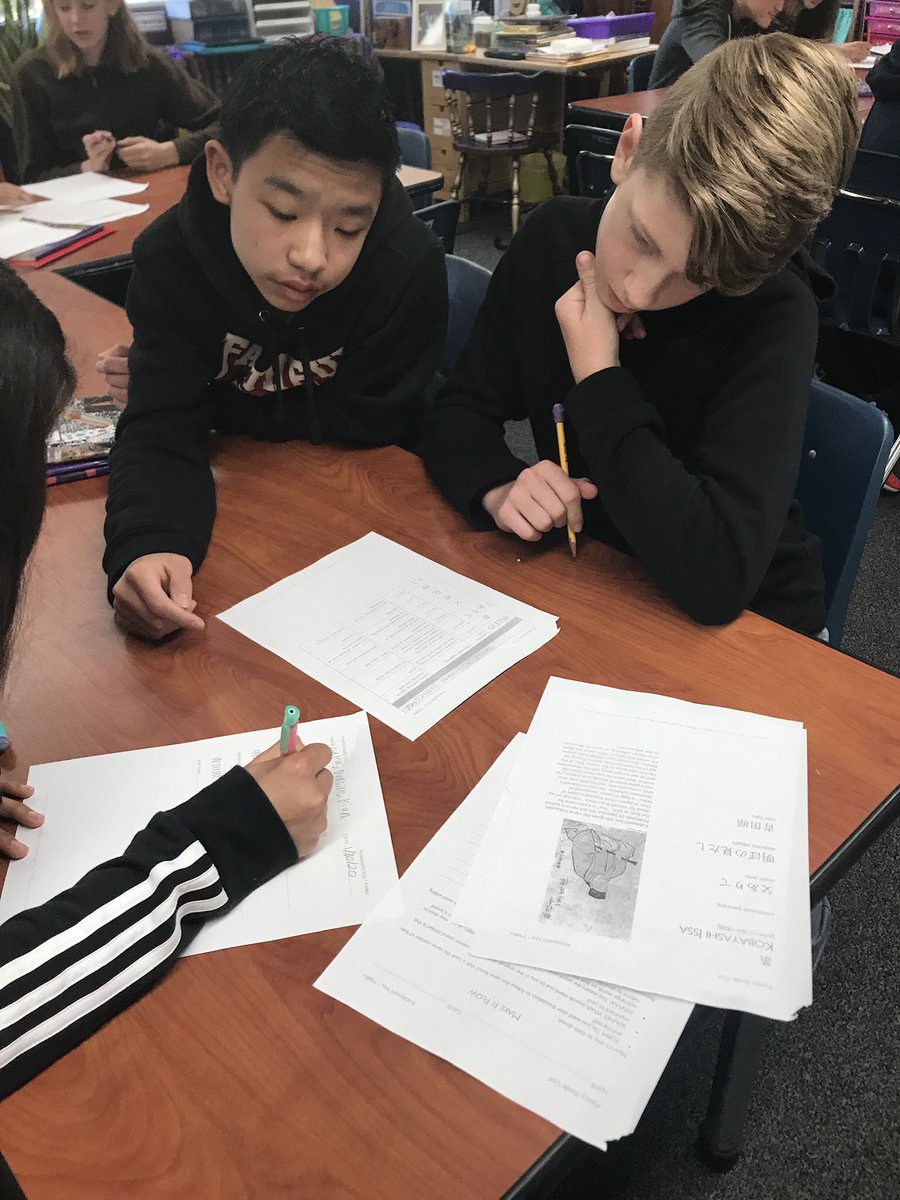 TCPS_Middle's tweet photo. #8thgrade students translated Issa’s #Japanese #haiku #poem with our guest speaker, Susan Minnicks from the @SanDiegoAreaWP. What an incredible, #metacognitive and #collaborative experience! 📝⭐️📝@CATranslation #poetryinsideout @TCPS1 @writingproject #poetry https://t.co/UzPb1c8kZV