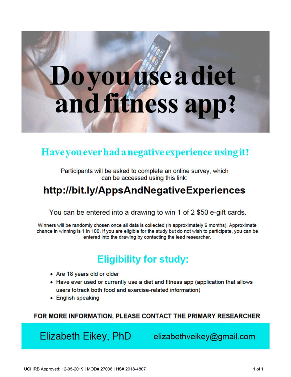 FryezWithAShake's tweet photo. Hello! I am conducting a study about college students who has had a negative experience using a diet and fitness app? You may qualify to participate in a 15-minute survey: https://t.co/GbDyS40MBs https://t.co/3KNvFhzQAC
