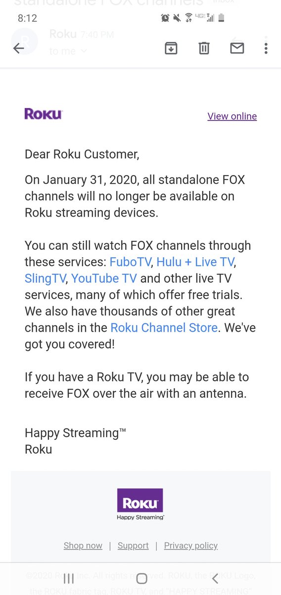 ReggyMoy's tweet photo. @Roku cutting off access to @FOXSports a few days before the superbowl? That is cruel... https://t.co/SfT0TyeB77