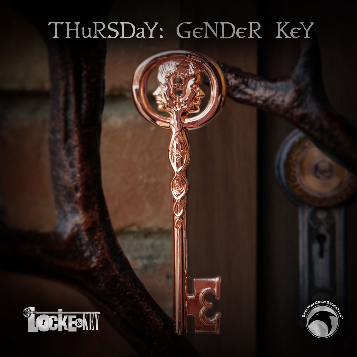 SkeltonCrew's tweet image. Our Gender Key is up next for our 12 Days of #Keymas contest, celebrating the Netflix premiere of one of our favorite comics #LockeandKey!

We're giving away 1 key everyday with a tag SIGNED by 
@joe_hill !!
 
🗝️LIKE &amp;amp; RT this post for a chance to win our Gender Key today! 🗝️
