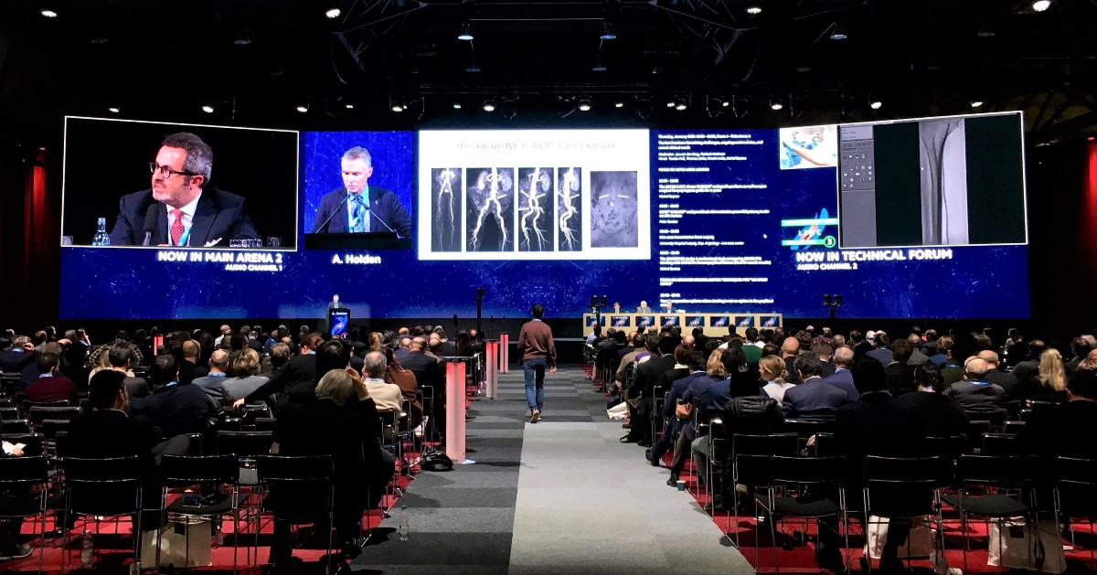 Prof. Andrew Holden presented on the role of #IVL in iliac occlusive disease in the Main Arena of the #LINC2020 Scientific Program today. Very nice case examples of #IntravascularLithotripsy for complex calcified #iliacs! 

ISI bit.ly/2ng87ej