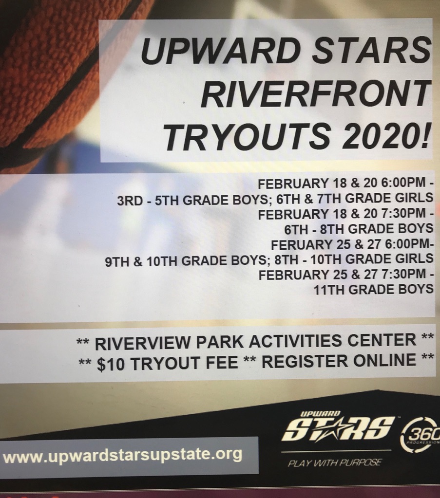 UpwrdStrRvrfrnt's tweet photo. UPWARD STARS RIVERFRONT TRYOUTS ARE HERE! Come see all the hype is about. https://t.co/pLwy7yVNLZ