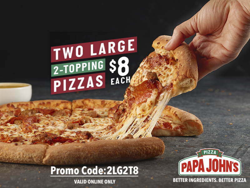PapaJohnChicago's tweet photo. All-Pro Pizzas for your 🏈Game Day
2 Large, 2-Toppings Pizzas for  $ 8 Each
Valid @ Evanston
https://t.co/5o1cmyJ2G6 https://t.co/t4kAJZWLoQ