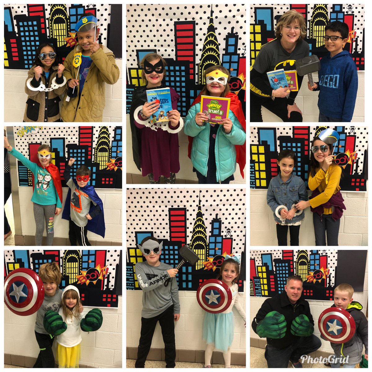 pam_oshea's tweet photo. Knock out a good book! We have super hero readers at Centerville! #Literacynight #cesecho @MrsPinellVB @CESRead @CentervilleVB https://t.co/lBkDZogLPX