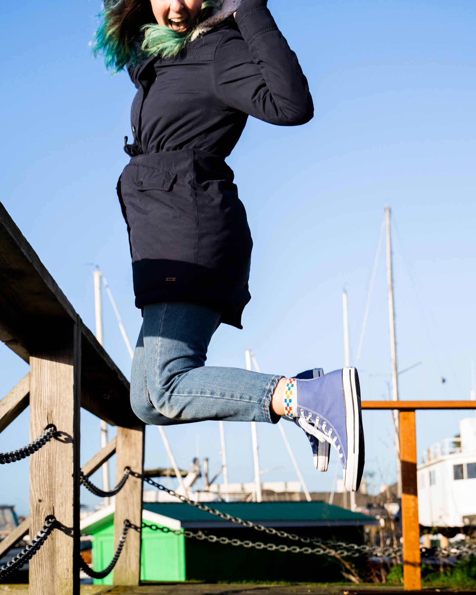 washed indigo converse high tops
