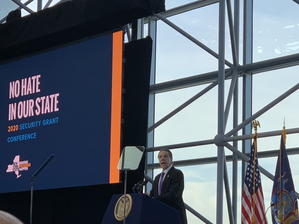 FeinerRivkie's tweet photo. Thank you @NYGovCuomo for your strong words & actions today at your inaugural #NoHateInOurState #2020SecurityGrantConference. We especially appreciate your expanding eligibility for #HateCrimes #SecurityFunding to include #HousesOfWorship. Sadly it’s very needed #Monsey #Rockland https://t.co/OvZUNtvP63