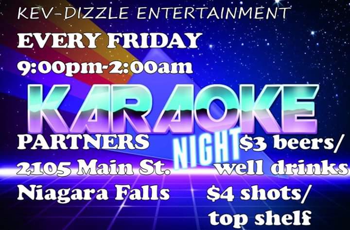 BarPartners's tweet image. What's up NU?! Party all weekend long!! Karaoke with Kev-Dizzle tonight/tomorrow night--Friday party night!! Yowee Wowee!! @PartnersNF @NiagaraU2020 @NiagaraTheatre