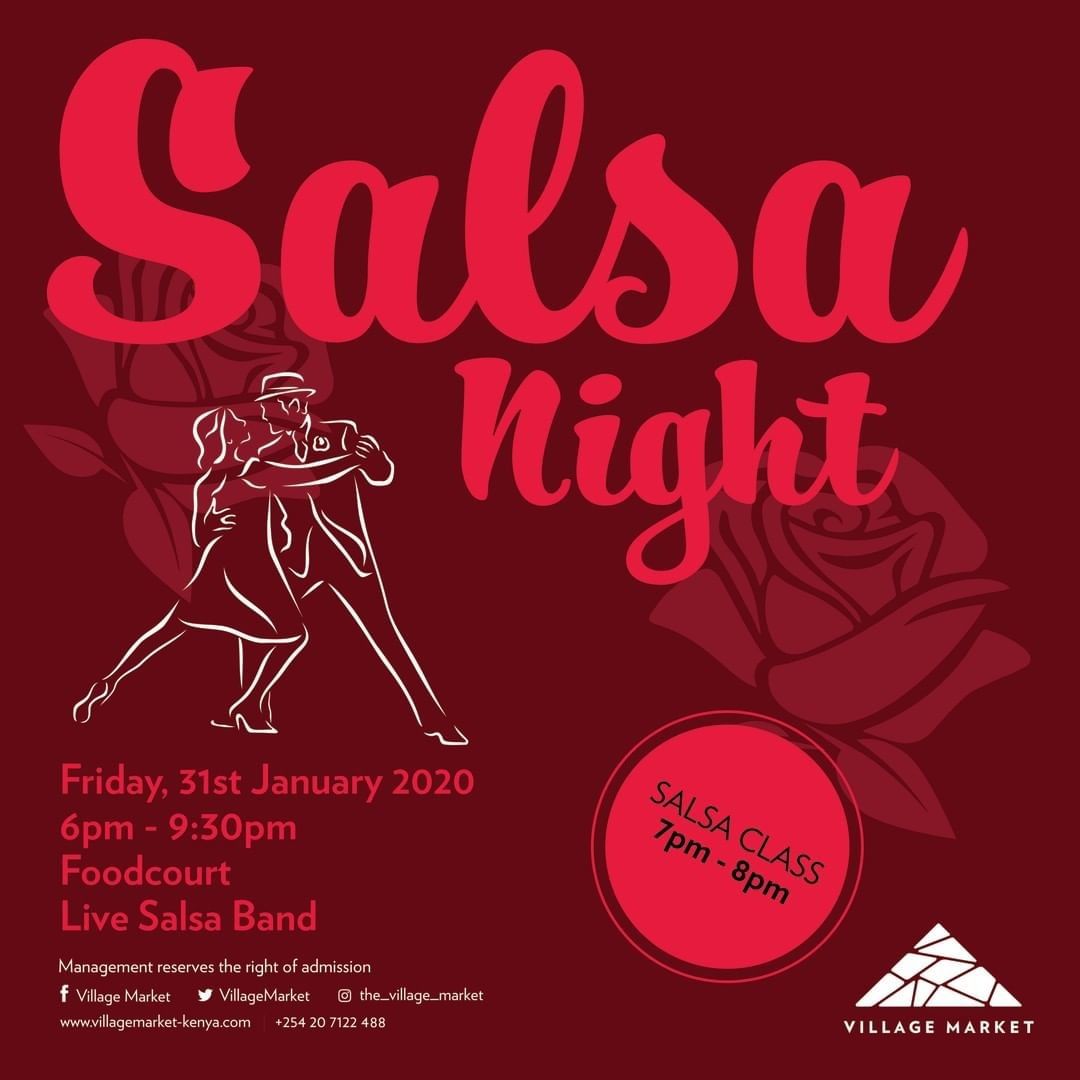 VillageMarket's tweet photo. Come join us on Friday 31st January 2020 from 6pm-9:30pm at the Village Market food court for rich music and free salsa classes in the presence of a live salsa band. ENTRY IS FREE π #vmsalsanight #salsadancing https://t.co/ED2UA21DAq