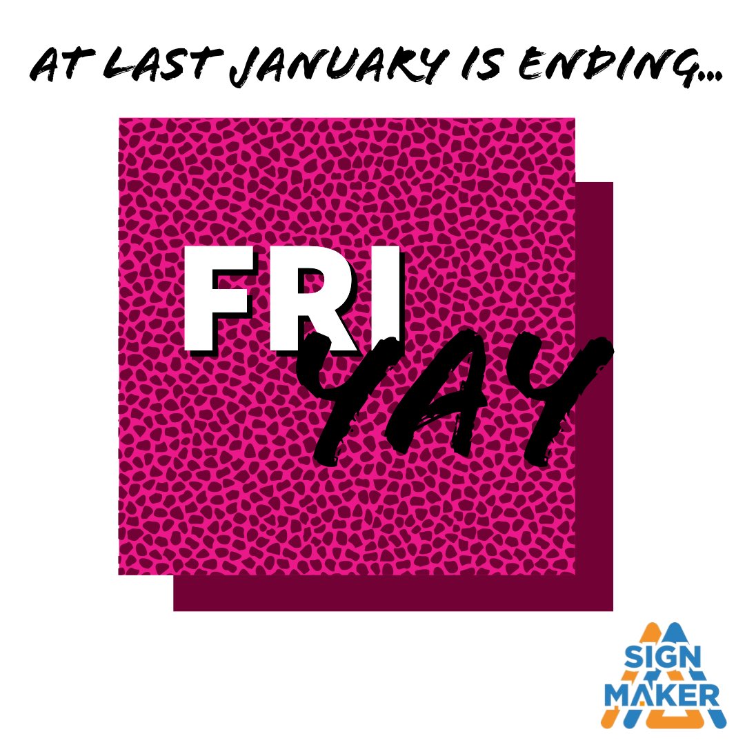 SignMakerDotCo's tweet image. It’s felt like a loooong month. Here comes the weekend

#signage #signs #design #sign #advertising #graphicdesign #branding #signboard #parentsxmxl  #signagedesign #banners  #printing #graphics