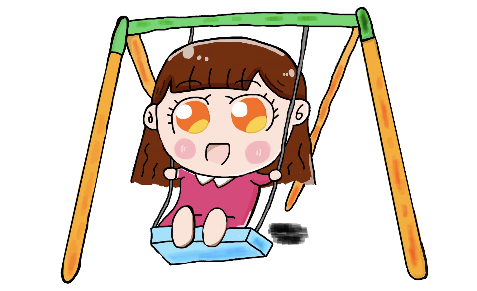 Aki イラストレーター A Twitter ブランコを楽しんでいる女の子 わーい 高い高い イラスト おえかき 絵 らくがき 落書き 創作 イラスト募集中 お絵描き好きな人と繋がりたい 手描き 公園 遊び ブランコ イラスト好きな人と繋がり