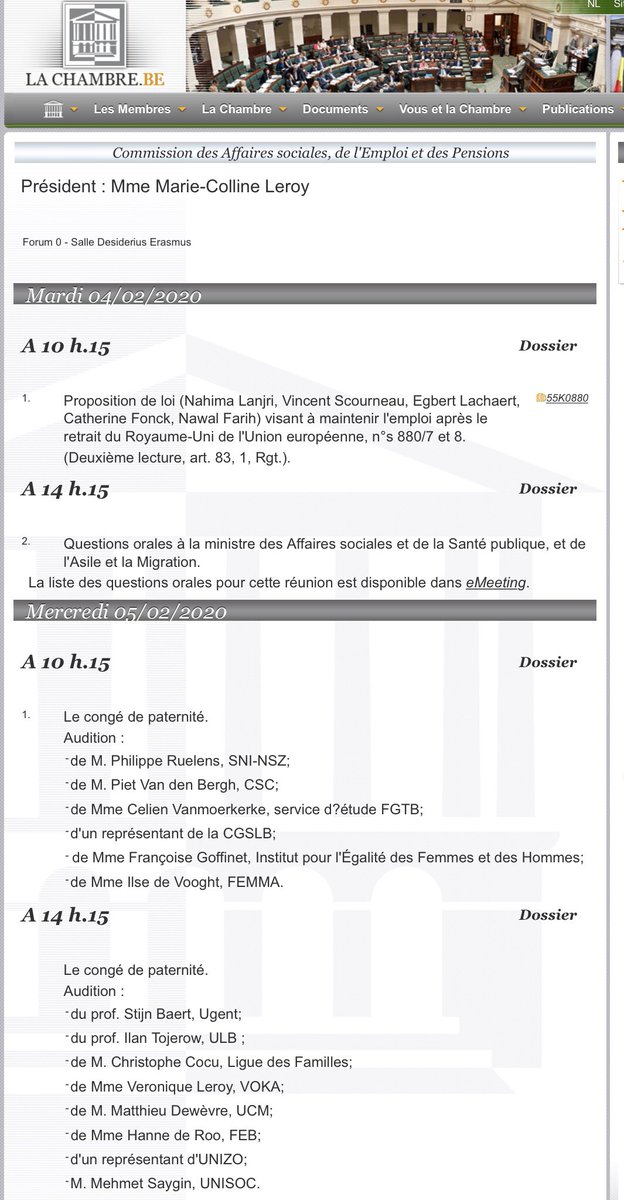 <a href="/tojilan/">ilan Tojerow</a> directeur <a href="/Dulbea_Ulb/">Dulbea</a> à la commission des affaires sociales  <a href="/LaChambreBE/">QuidàlaChambre</a> ce mercredi 5/2 pour une audition sur ses travaux de recherches avec <a href="/FontenaySbasti1/">Sébastien Fontenay</a> sur le congé de paternité <a href="/ULBRecherche/">ULB ComRecherche</a>  <a href="/ULBruxelles/">Université libre de Bruxelles</a>