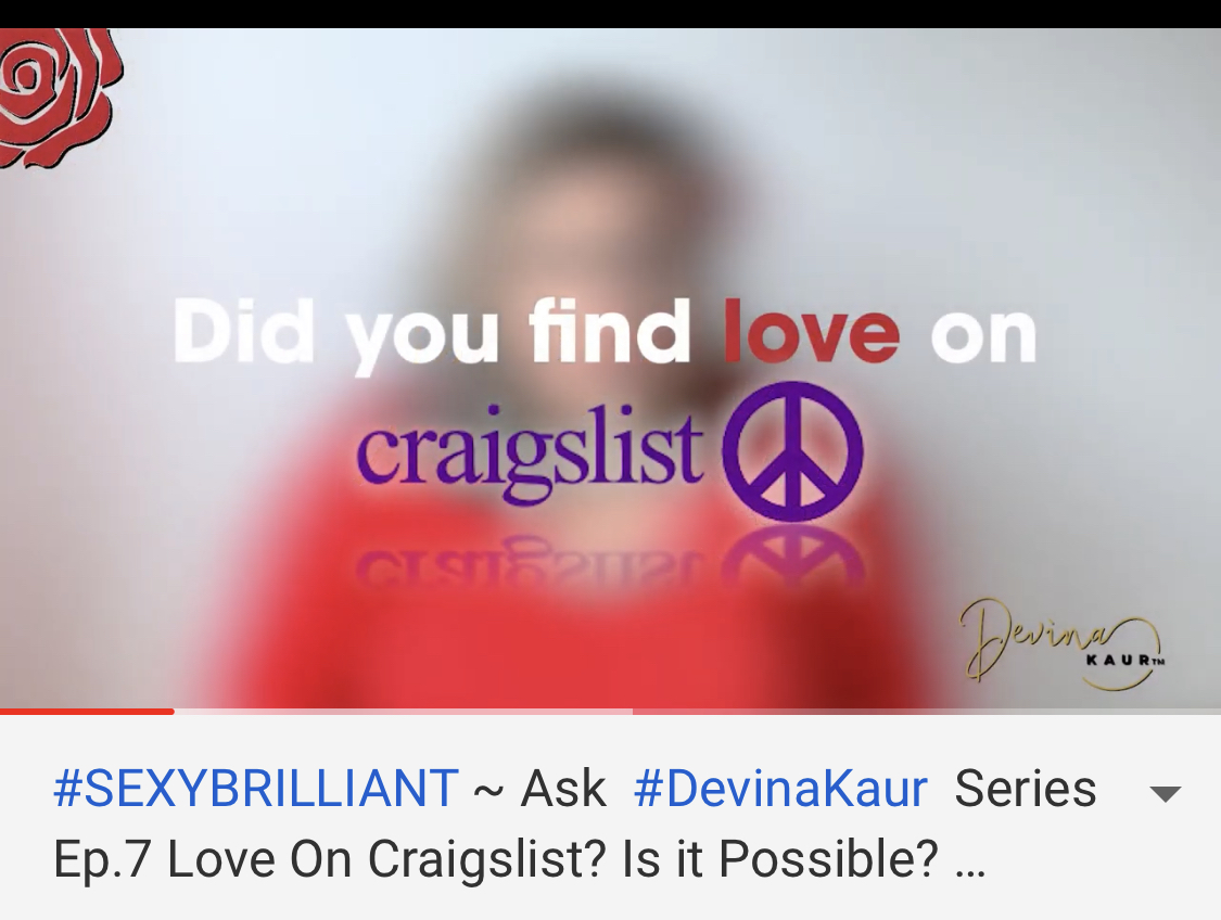 TheDevinaKaur's tweet photo. Is it possible to find love via online dating?
What about #Craigslist?
Your questions answered in the #AskDevina series
👇🏼👇🏼👇🏼
https://t.co/nhl7FhryiY 

Much love always,
@TheDevinaKaur 
❤️
#SexyBrilliant

.
#India #Marketing #Inspiration #relationships #faith #MentalHealth #sad https://t.co/JjxxeStm8s