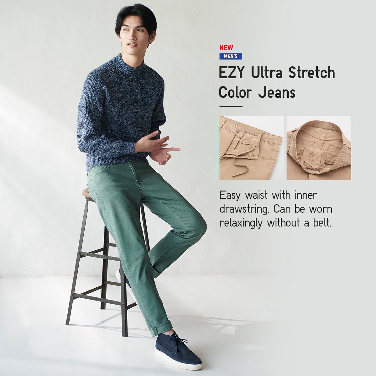 men ezy ultra stretch color jeans