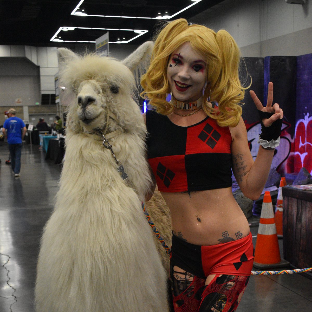 MsArielKnox's tweet photo. #WizardWorld #WizardWorldPortland #PooliesAngels #cosplay #llamas #llama #imwiththellama https://t.co/Uj0q98nljV