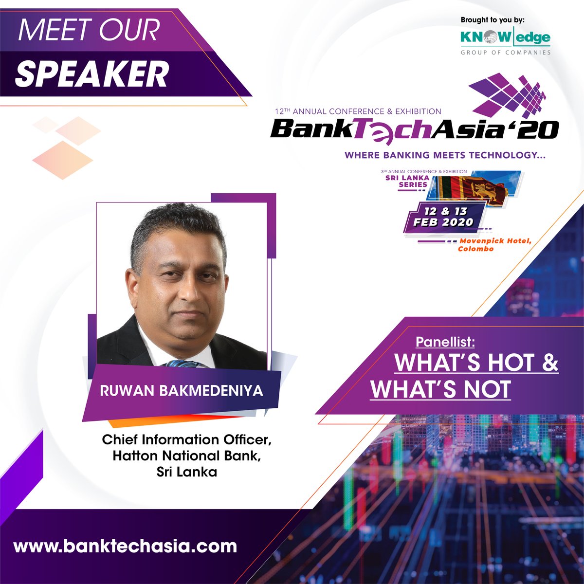 BankTechAsia's tweet photo. Bringing with him years of experience in the banking industry, Ruwan Bakmedeniya will be paneling a couple of panel discussions during the BankTech Asia 2020! Enquire now - https://t.co/PjzQlxng55 #banktechasia #bta #btaslk #bankingtech #fintech  #knowledgegroup https://t.co/mM0h94Kwsu