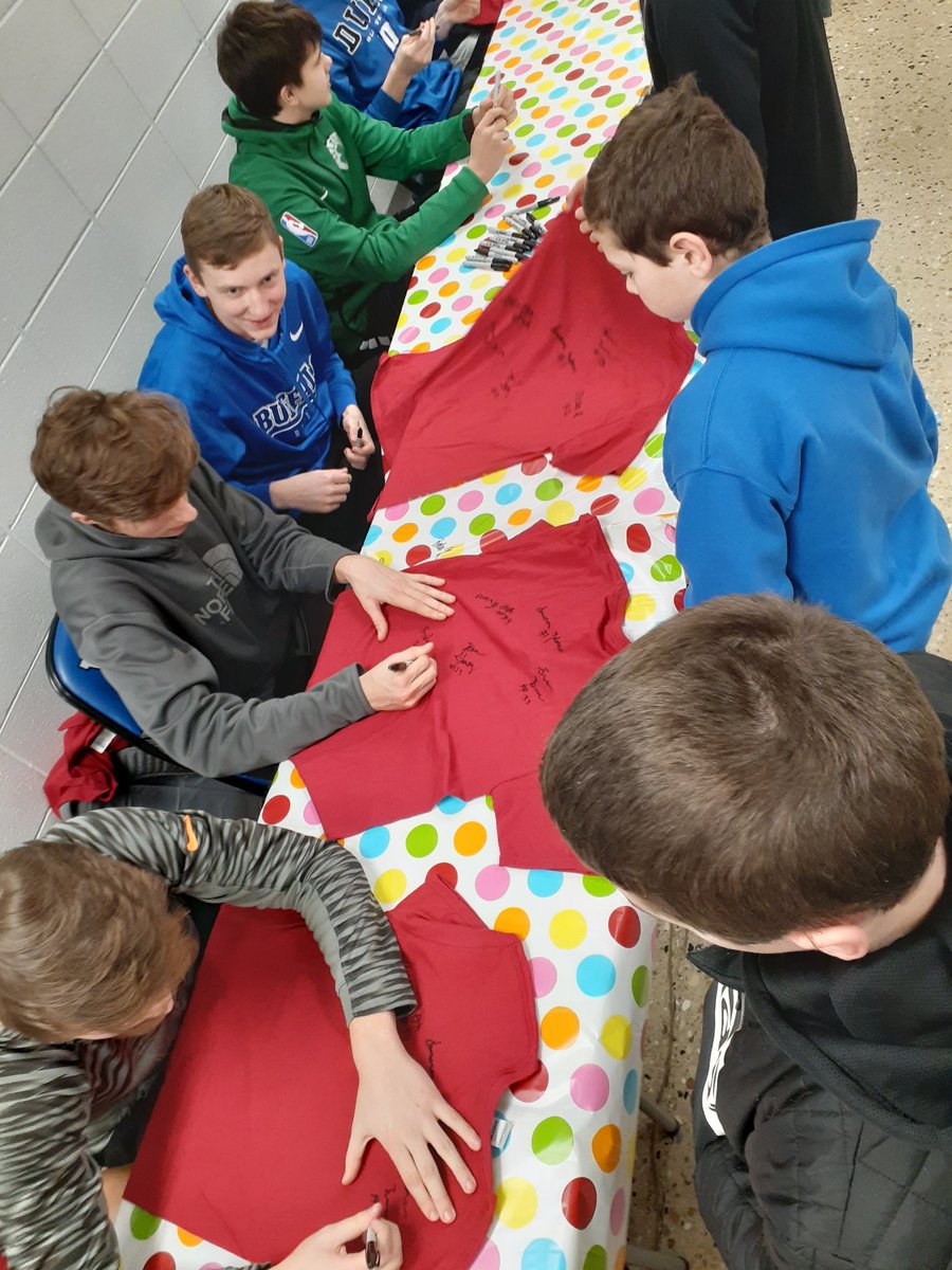 WaukWestHoops's tweet photo. West student athletes sign "Have Heart" shirts for youth basketball players in the West community. Proceeds of shirt sales donated to Project Adam. Excited to partner with Wauk. North on this community event. Come on out to the game tomorrow night!  #haveheart #biggerthanball https://t.co/y3Zm0FtMsf