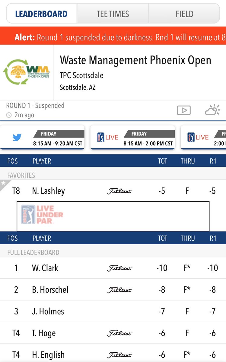A round that included 5 straight birdies has <a href="/NateLashley/">Nate.</a> (-5) T8 and in the mix after Round One of the <a href="/WMPhoenixOpen/">WM Phoenix Open</a>. Let’s go! #nebgolf