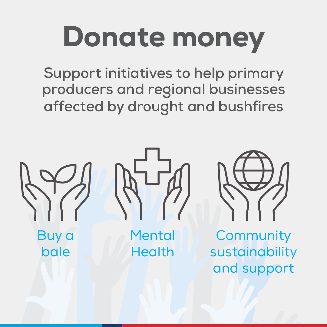Donate money to support the CA ANZ and Rural Aid fundraising