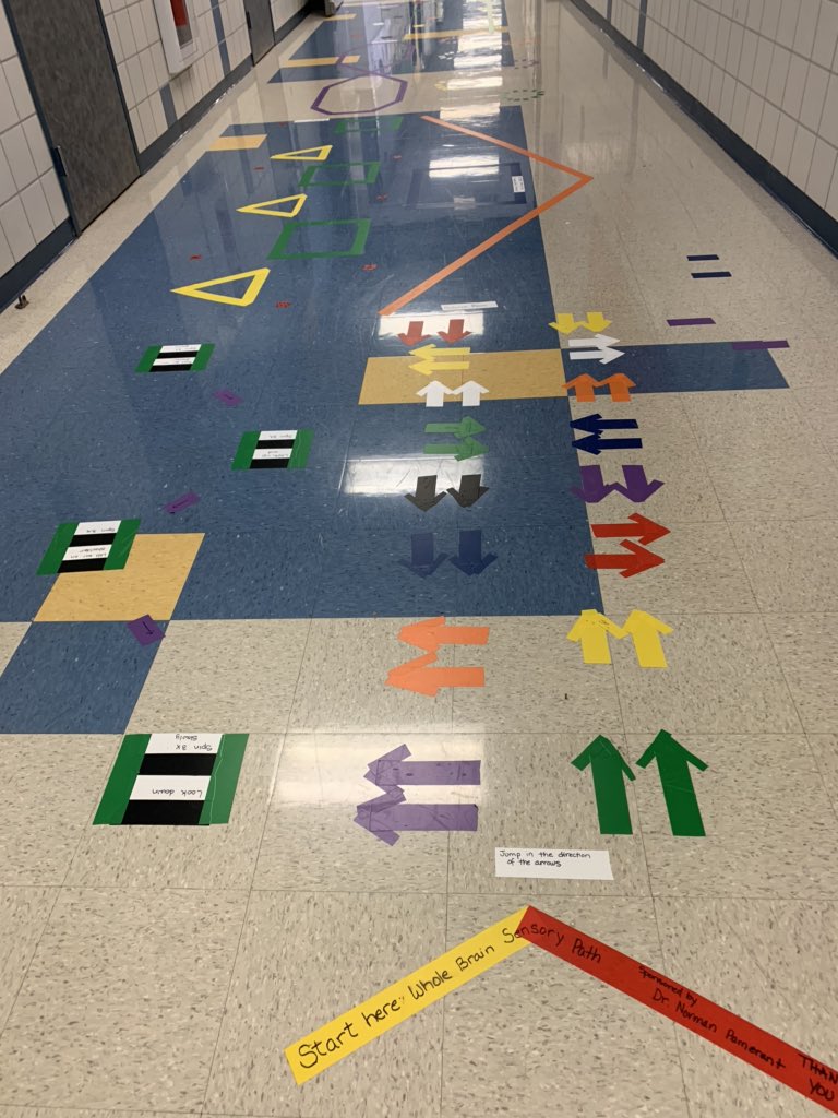 DrLCHape's tweet photo. #APE365Project2020 Simple #sensorymotorpaths at one of my schools that I serve. Very nice! Kids love them! #APE #adaptedPE #letkidsmove #getemmoving #kidsneedtomove #bettermovers #increasedacademicsuccess https://t.co/VotMhZznXM