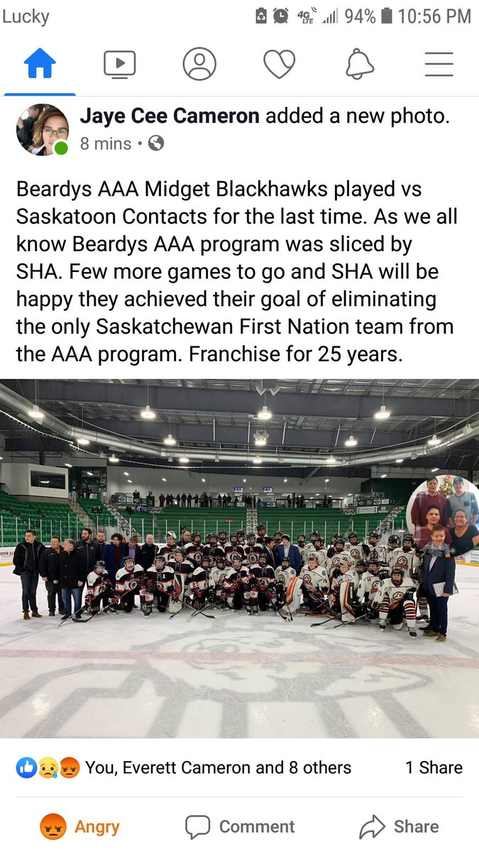 dcameron04's tweet photo. @JayAndDan @timandsid @TSN_Sports @barstoolsports @spittinchiclets @HockeyCanada what's your take on the removal of a 25 year old First Nations AAA Midget franchise being removed from the Saskatchewan league? @TelusCupWest https://t.co/JMpK4ky23d
