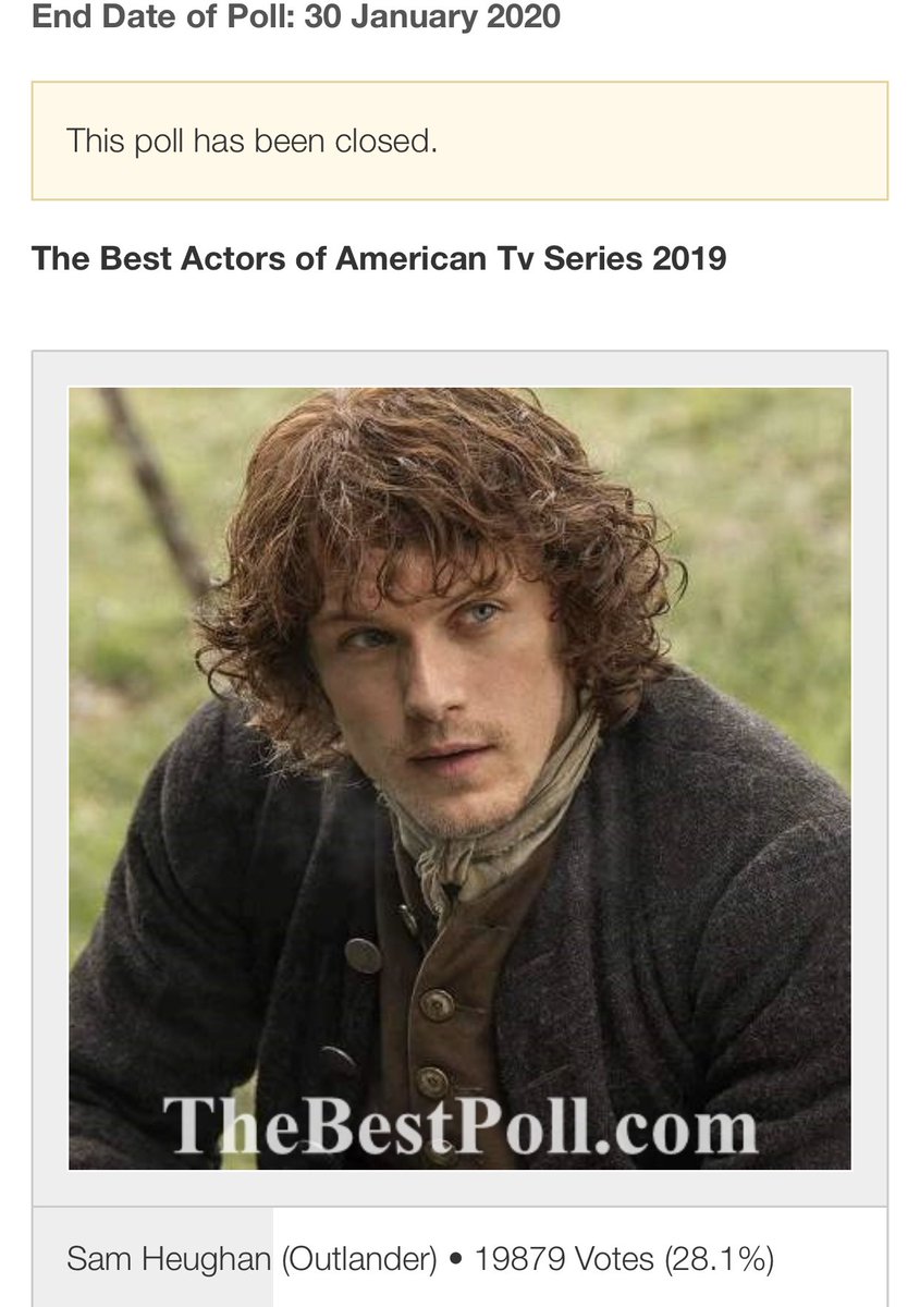 Therese53277728's tweet photo. Yeah baby! Sam Heughan of course has won again! He is the fave ! ⁦CONGRATS TO SAM! @SamHeughan⁩ ⁦@Outlander_STARZ⁩ ⁦@caitrionambalfe⁩ ⁦@Writer_DG⁩ ⁦@CatsandKilts⁩ https://t.co/3GWKSVQxut