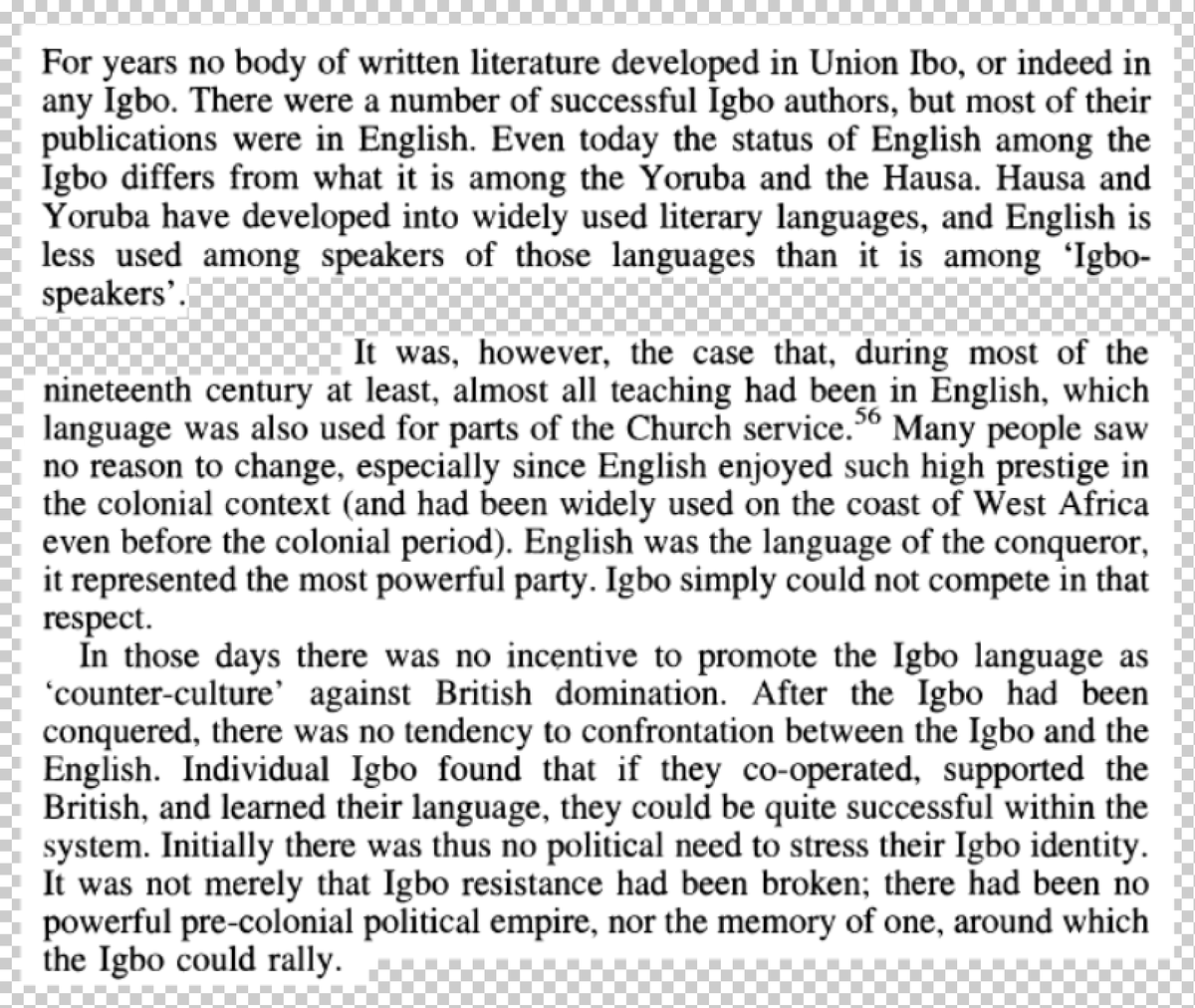 ukpuru's tweet photo. Igbo and English. Dmitri van den Bersselaar "Creating 'Union Ibo': Missionaries and the Igbo Language". https://t.co/IZbYQ7qGlS