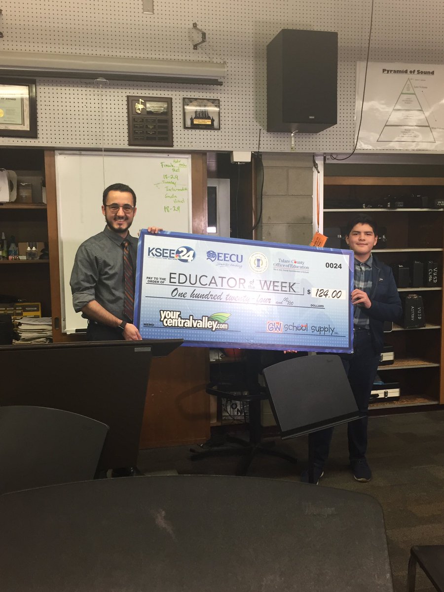 Congratulations Mr. Vieira for being selected Educator of the Week by KSEE 24. @VisaliaUSD <a href="/adrirun/">Adriana</a>
