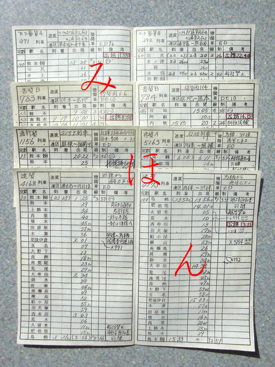 昭和56年11月10日施行　8405M　第71仕業　運転士時刻表　スタフ 昭和56年11月10日施行 8405M 第71仕業 運転士時刻表