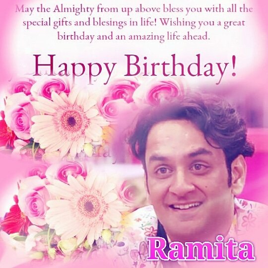 stardreamyy's tweet photo. Wish you to enjoy your special day, relax you deserve it, I wish you to have a wonderful time on your Day. My #Ramzu
Wishing a happy birthday to the best person I’ve ever met in this world my dost @GuptaRamita @lostboy54 #VikasGupta https://t.co/wUj7Qq7JvS