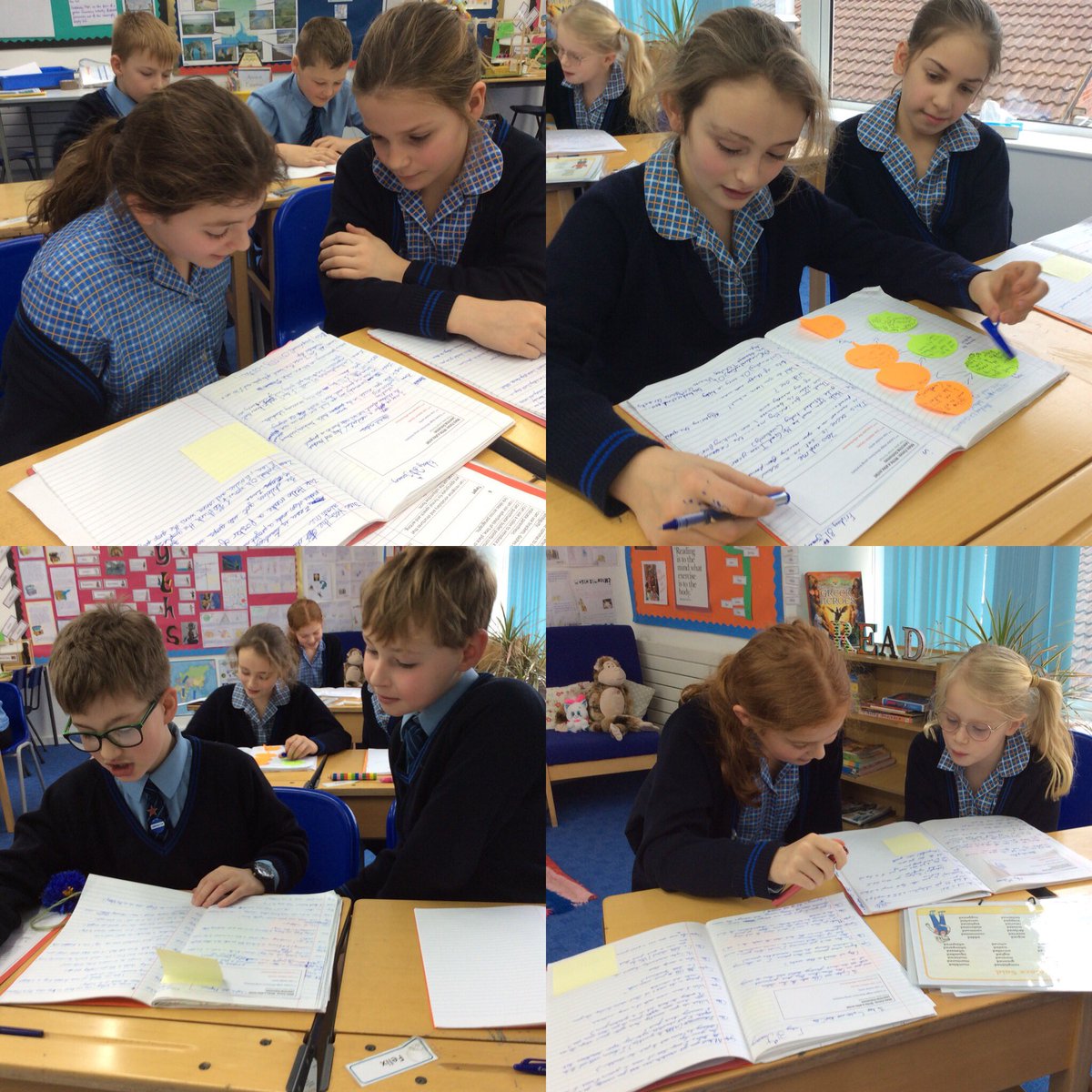 StMargs_Year5's tweet photo. 5G @StMargaretsPrep a busy peer marking. They are using diplomacy and good manners, whilst encouraging their partner to improve their script writing skills. #creativity #peermarking https://t.co/GYqdMcR39s