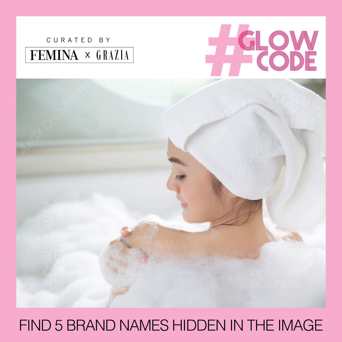 GraziaIndia's tweet image. Can you figure out the 5 skincare brands hidden in the image above? Tell us how many you got in the comments below! 💄💇🏻‍♀️ #WatchThisSpace for the reveal. Hint: These are some of the brands available in our beauty box.

#FeminaxGrazia #GlowCode #FunGames #BeautyBox