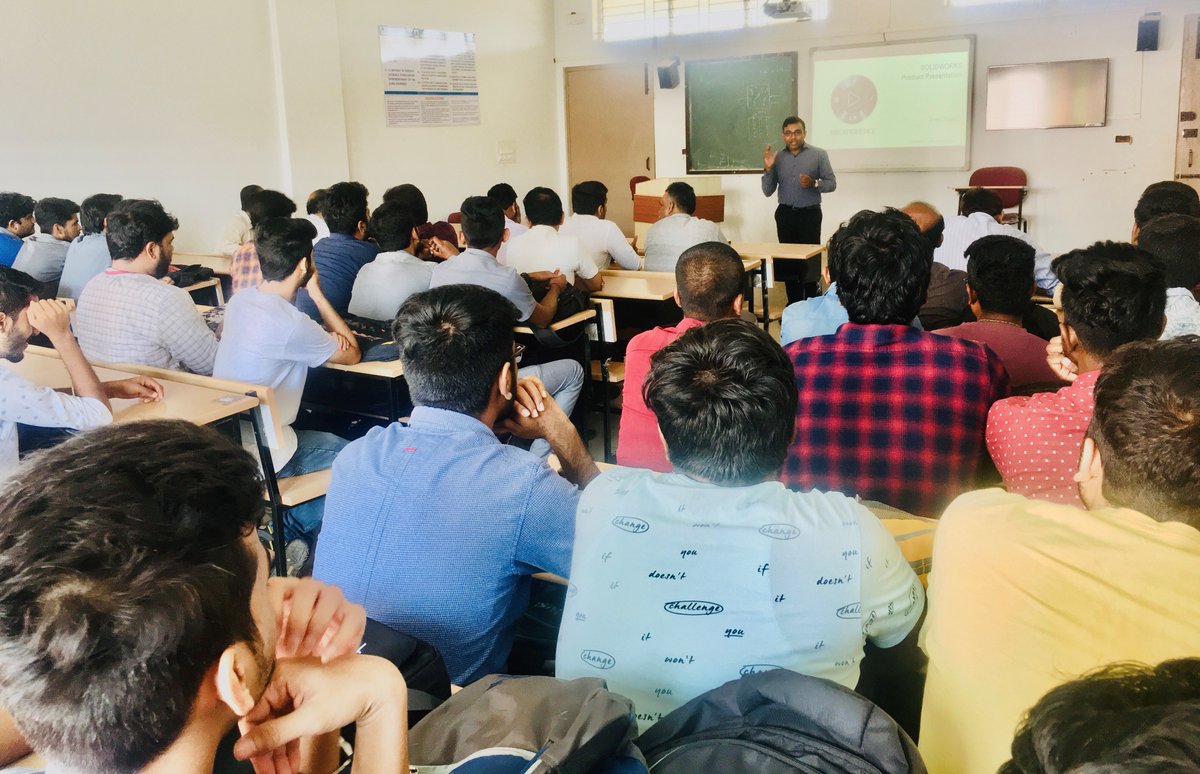 sajanthimmaiah's tweet photo. Seminar On "#SOLIDWORKS CAPABILITIES AND APPLICATIONS IN INDUSTRIAL PRODUCT DESIGN" Dr. Ambedkar Institute Of Technology, #Bengaluru on 31-01-2020
By 
@BeaconAnoop
  &amp; 
@MahadevBhand
  of 
@BEACON_India

 #SOLIDWORKSEDUCATION  #mechanicaldesign #3dcad 
@ambedkarinst https://t.co/gtDKF1mj0l