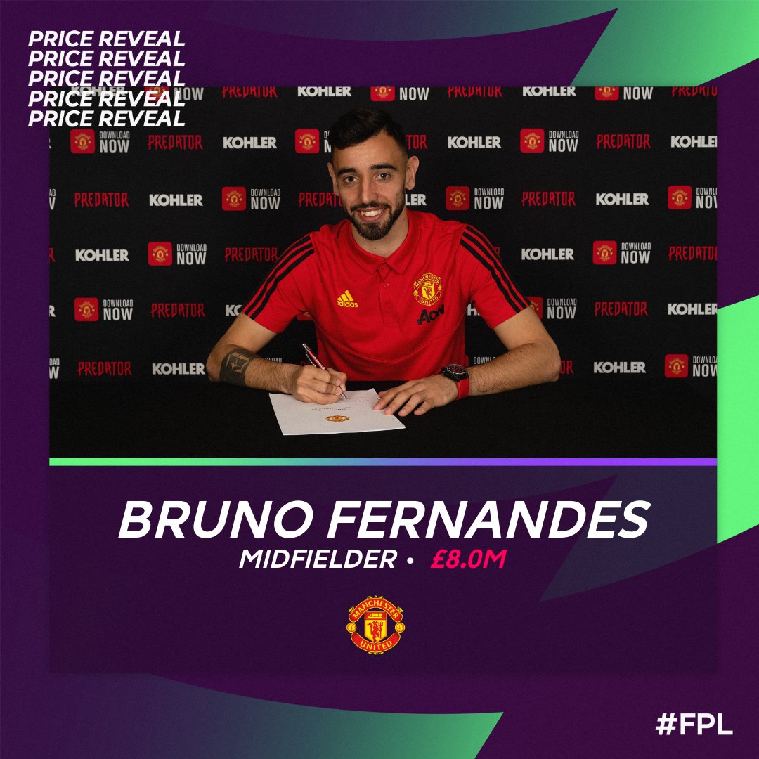 Welcome to #FPL, <a href="/B_Fernandes8/">Bruno Fernandes</a> 👋
