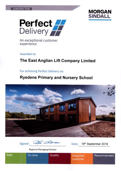 EALifts's tweet photo. We were delighted to receive today a Certificate of Perfect Delivery from our valued customers @morgansindall!

We always aim to deliver both a personal and professional first-class service and it was lovely to have this token of appreciation.

Thank you Morgan Sindall! #proud! https://t.co/hQ6lKQPfhn