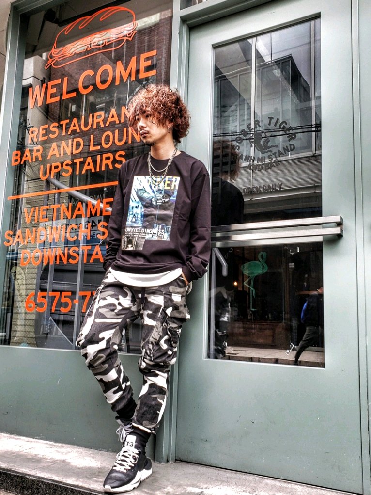 Jun 最近のコーデをちょっくら載せていきます Diviner ストリート テキーラ Tequila 韓国ファッション ではない パーマ ひげ 迷彩 カーゴパンツ T Co 1vrwue9dg2 Twitter
