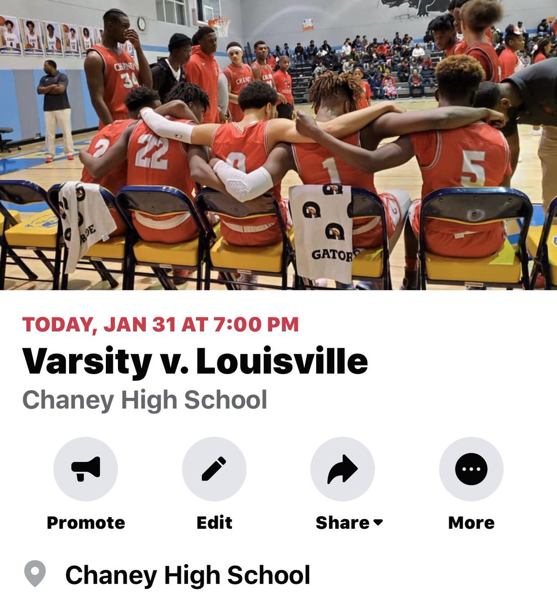 Come out and watch your Chaney Cowboys take on the 11-5 Louisville Leopards at home tonight. #howboutdemboyz