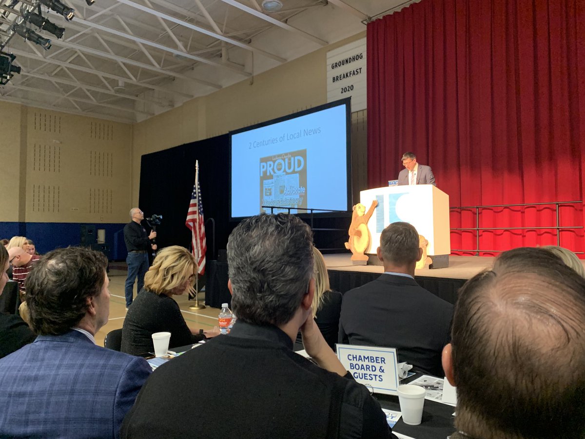 RickPlatt's tweet photo. Groundhog Breakfast sponsor is oldest business in Licking County—⁦@NewarkAdvocate⁩ #LCGH2020 https://t.co/6zQfYf77XY