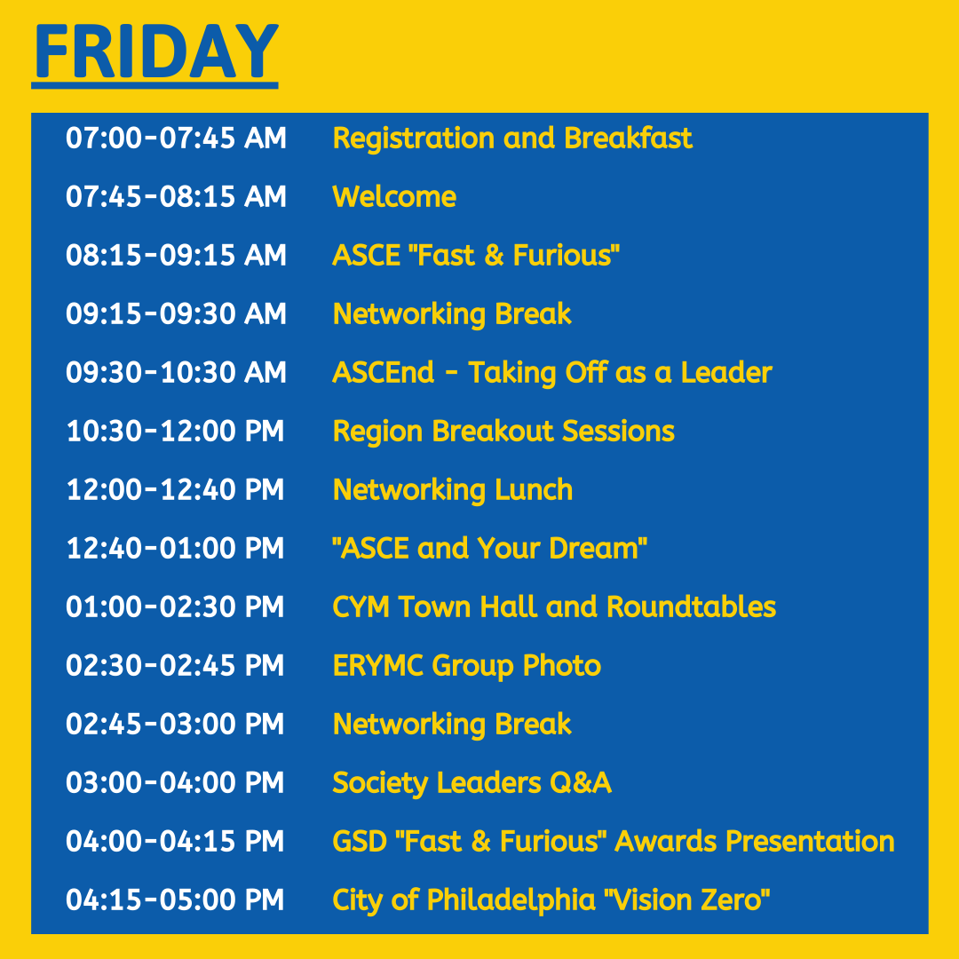 erymc2020's tweet photo. Welcome to Friday at #ERYMC2020!

Here's a quick look at today's schedule and weather forecast!

#ASCEMadeMe #ERYMC2020 #MRLC20 https://t.co/F49PG9gAgf