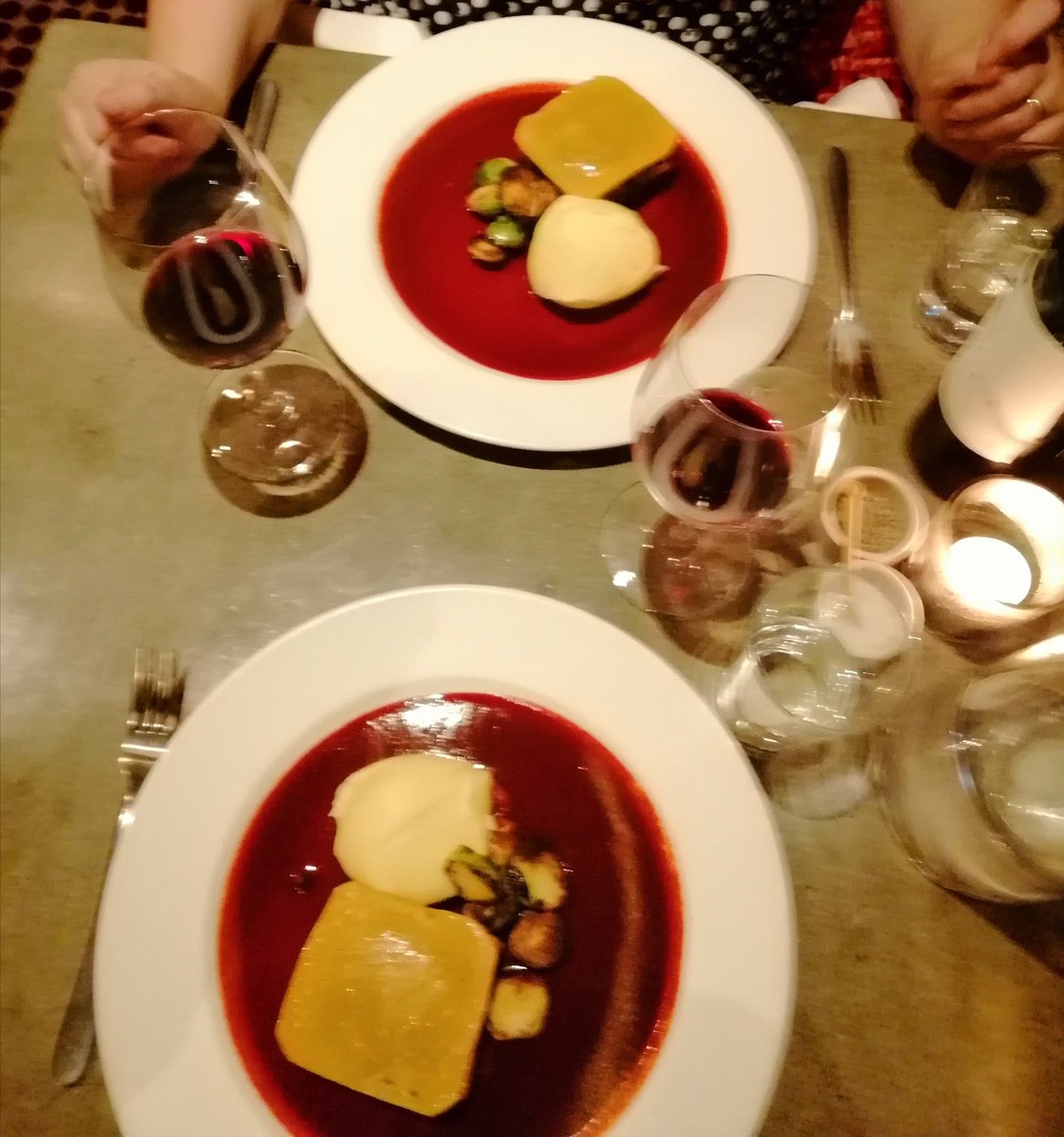 Cafe Paradiso turnip gallette and beetroot jus. Savage!