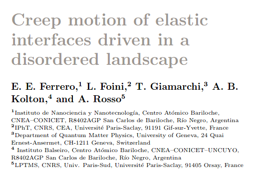 ezeferrero's tweet photo. All the questions that you've always wanted to ask about the "Creep motion of elastic interfaces driven in a disordered landscape" but were afraid to, may (or may not) be answered in our review article #creep
https://t.co/ZzBpptQsw8
w/ L.Foini, T.Giamarchi, A.B.Kolton & A.Rosso https://t.co/GO3wtJW15v
