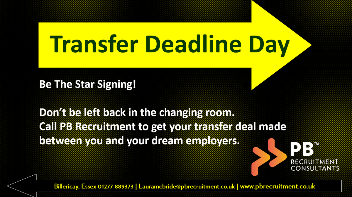 Deadline Day!!

#transferdeadlineday #pbrecruitment #asbestos #officesupport #customerservices #accountancy #finance