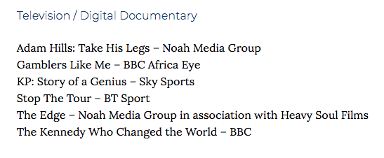 We are thrilled that @TheEdgeFilm2019 and #TakeHisLegs have both been nominated for the @SportSJA Awards!  

On top of that our very own @gabrielclarke05 has been nominated in the Broadcast Journalist category!” #sja2019 👏😀