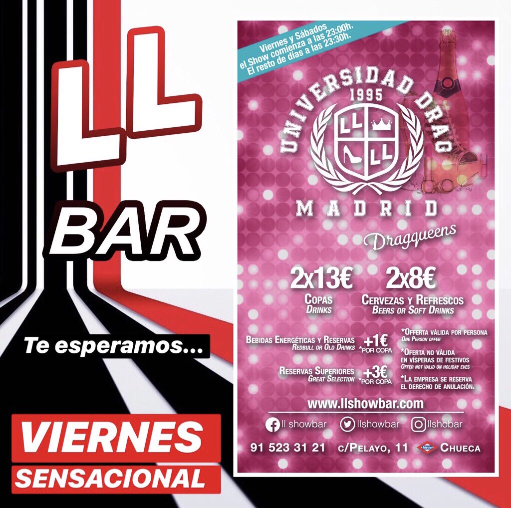 Visítanos en llshowbar.com
¡Te esperamos! 💫💖🎉 #llbar #llshowbar #LLseascomoseas #LLestuBar #chueca #madrid #dragqueens #EnjoyLLife🌈