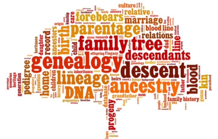 Genealogy word cloud