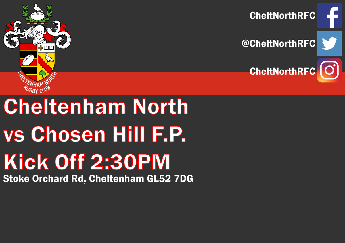 CheltNorthRFC's tweet photo. A big weekend for the club this week, both games at home with the 1st XV in a top of the table clash hoping to avenge the result from earlier in the season and the Utd looking to complete the double over local rivals. #onenorthnation ⚫️🔴 https://t.co/SWcPAsCwj8